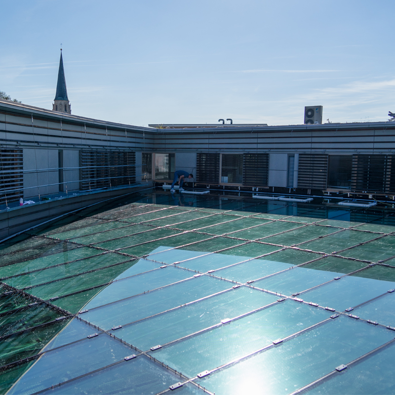SALA CIVICA BURGKIRCHEN - RISTRUTTURAZIONE DEL TETTO VETRATO