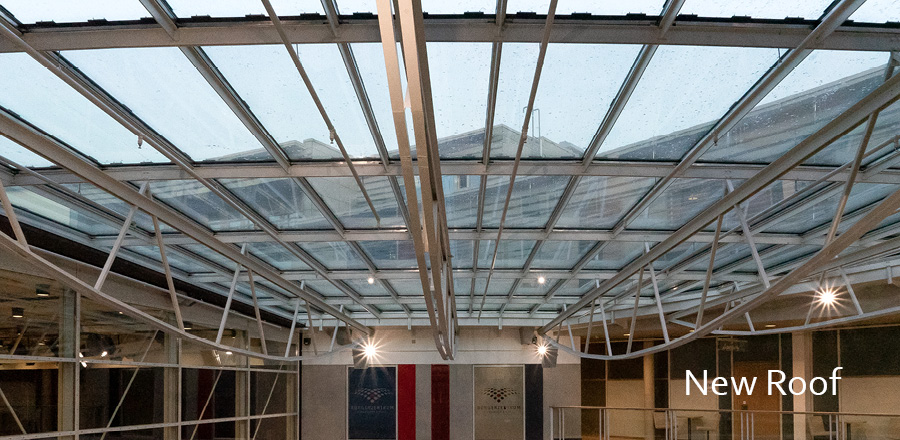 BÜRGERSAAL BURGKIRCHEN – SANIERUNG GLASDACHKONSTRUKTION