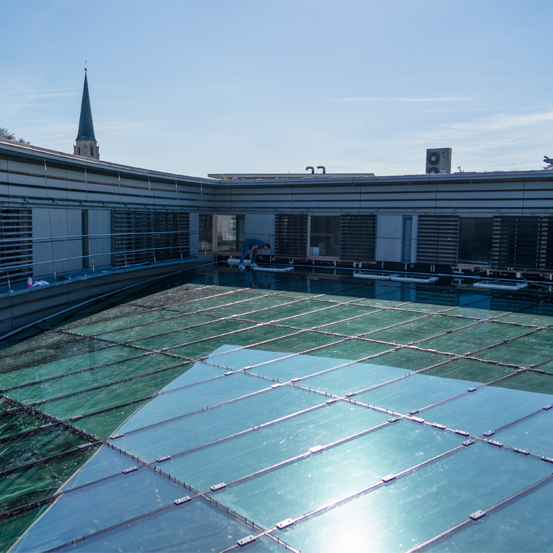 Renovation of glass roof construction, DE