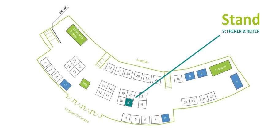 IKOM Bau mit FRENER &amp; REIFER,  Karriereforum im Audimax Foyer der TU-München am 21.01