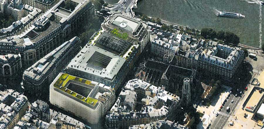fabrication et du montage de la façade ondulée à triple coque - Samaritaine Paris - FRENER &amp; REIFER