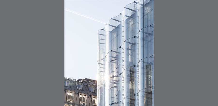 Installation undulating glass façade 02 - Samaritaine Paris - FRENER &amp; REIFER