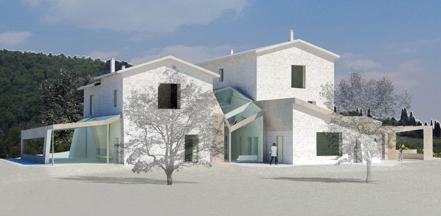 Villa, Italie, Umbria, Studio Milani, Portes coulissantes