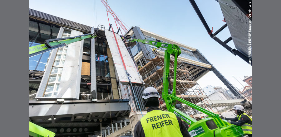 drehbare als auch verfahrbare Fassade