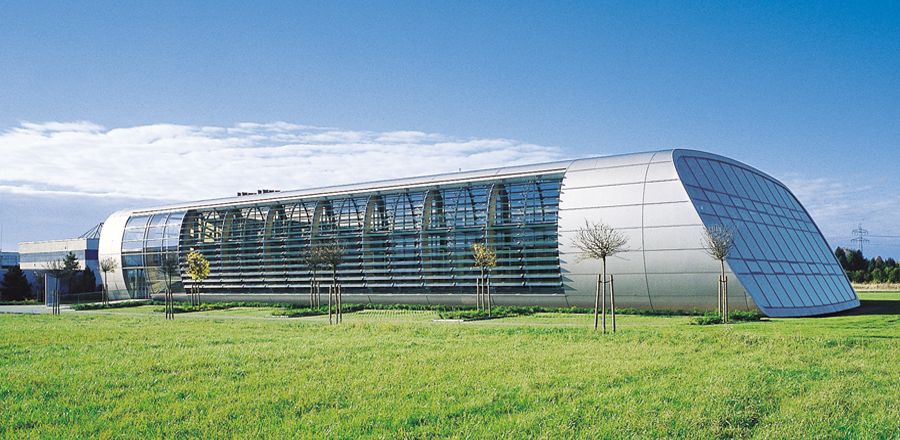 Edificio amministrativo, Germania, Rellingen, stabilimento di produzione, struttura di protezione solare